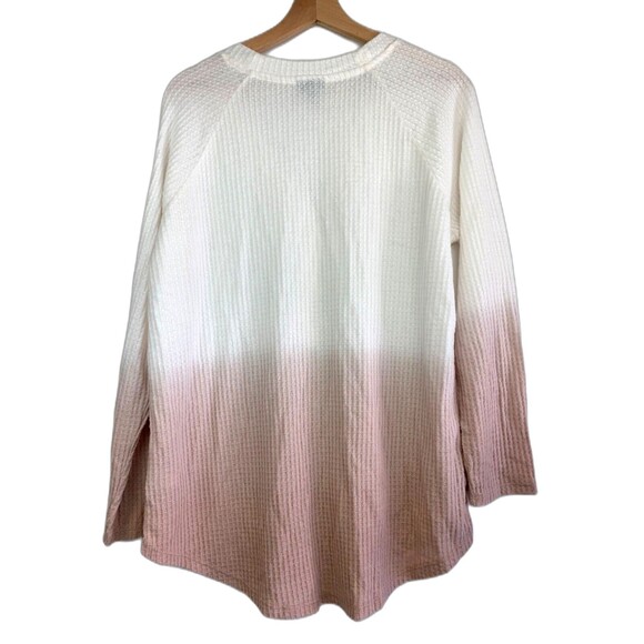 Torrid Women’s Blush Dip-Dye Brushed Waffle Knit Tunic Blouse Pullover Size 0 - Picture 3 of 10